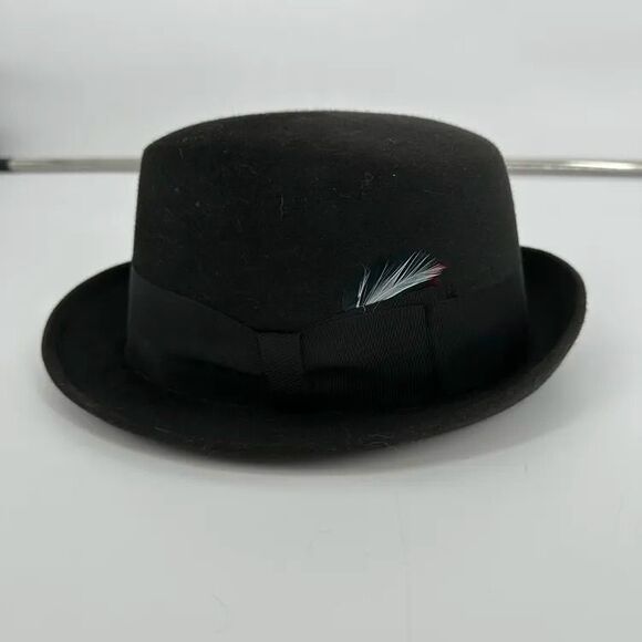 VINTAGE Size 7 Dobbs Fifth Avenue The Palace Fedora Hat Black Felt Wool USA Made - Picture 5 of 10